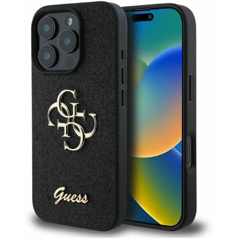 Guess - Glitter Fixed Big 4G (GUHCP16LHG4SGK) - iPhone 16 Pro - Black KF2339888
