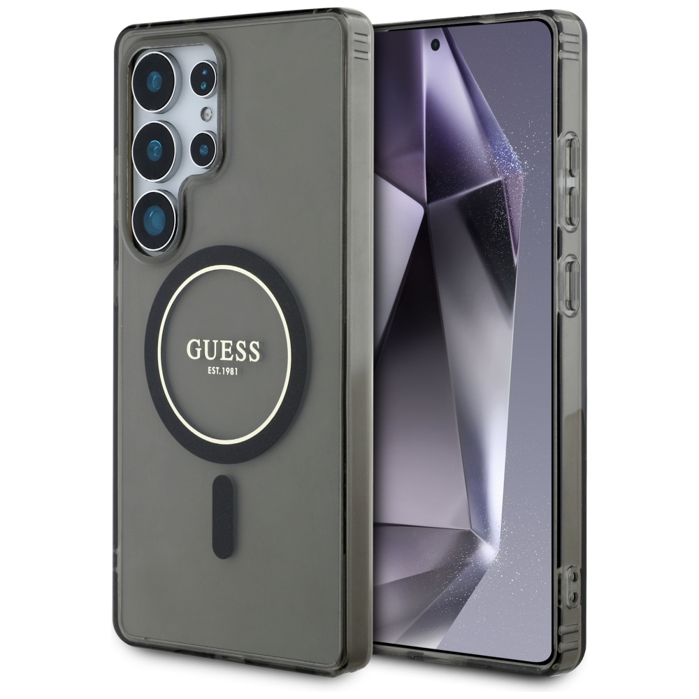 Guess - IML Glitter Circle MagSafe (GUHMS25LHFGEREK) - Samsung Galaxy S25 Ultra - Black KF2345901
