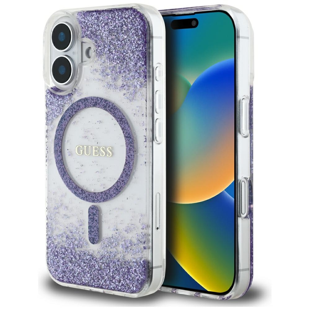 Guess - Hardcase Resin Bottom Glitter MagSafe (GUHMP16SRGRGEU) - iPhone 16 - Purple KF2346291