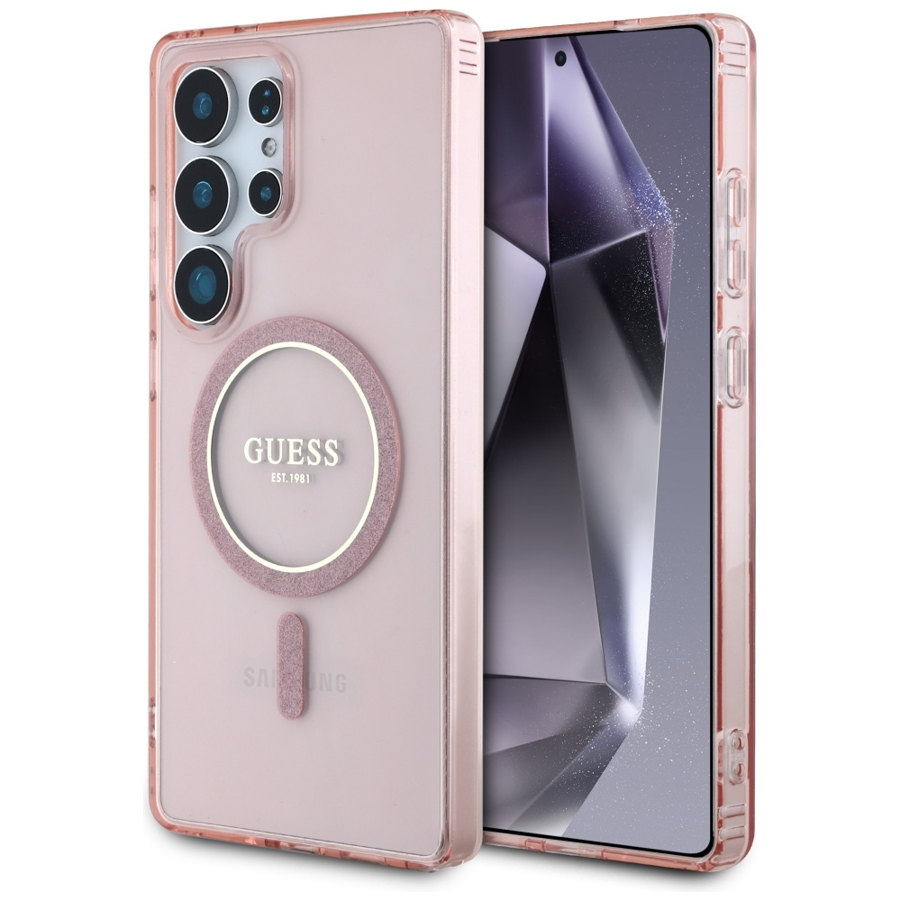 Guess - IML Glitter Circle MagSafe (GUHMS25LHFGEREP) - Samsung Galaxy S25 Ultra - Pink KF2345902