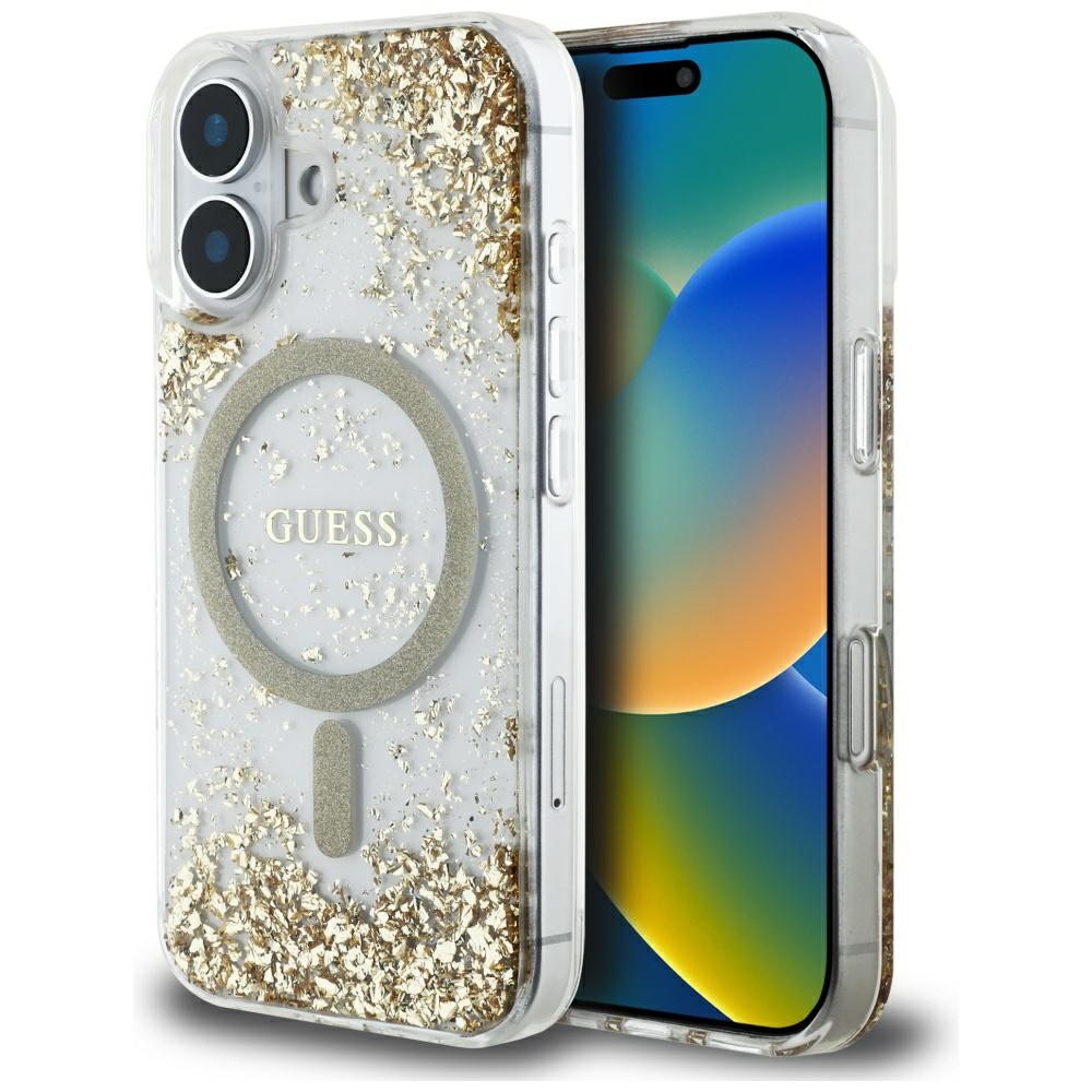 Guess - Hardcase Resin Bottom Glitter MagSafe (GUHMP16SRGRGED) - iPhone 16 - Gold KF2346286