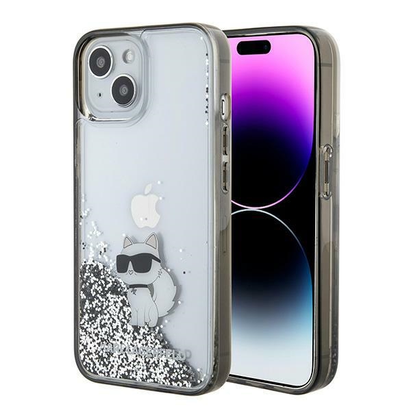 Karl Lagerfeld - Hardcase Liquid Glitter (KLHCP15SLKCNSK) - iPhone 15 - Transparent Choupette KF2340342