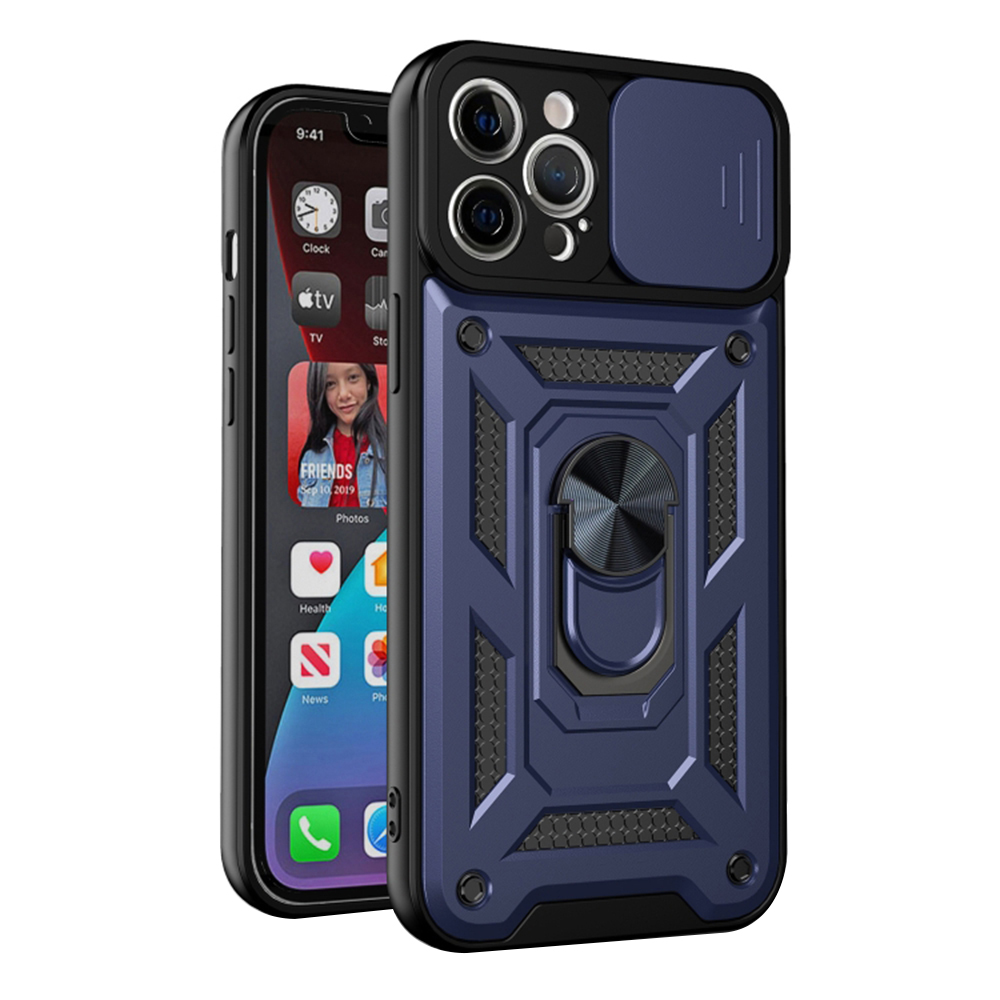 Techsuit CamShield Series – ochranný kryt so sliderom na kameru pre iPhone 12 Pro – modrý KF2341133