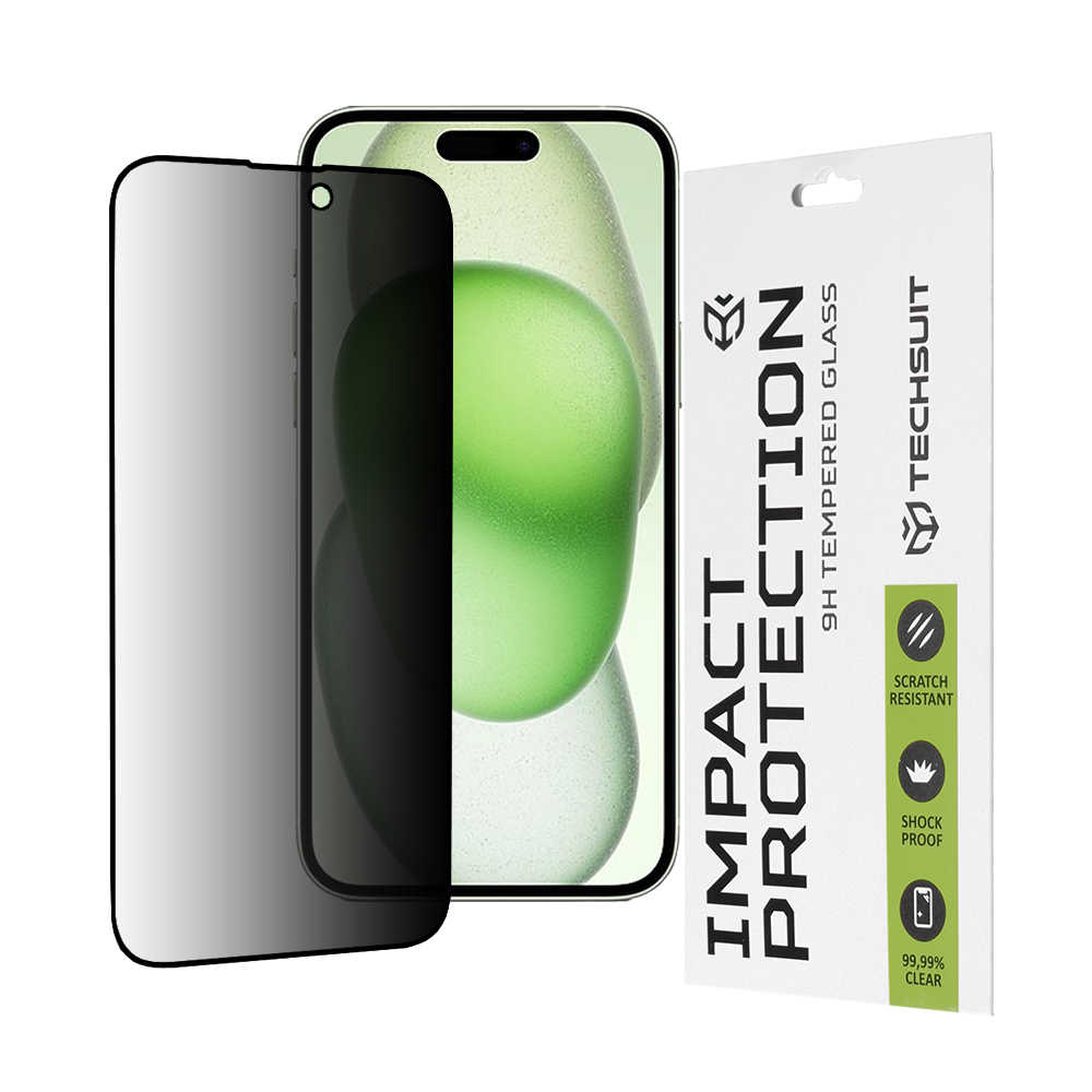 Techsuit - 111D Privacy Full Glue - iPhone 15 Plus / iPhone 16 Plus - Black KF2323460