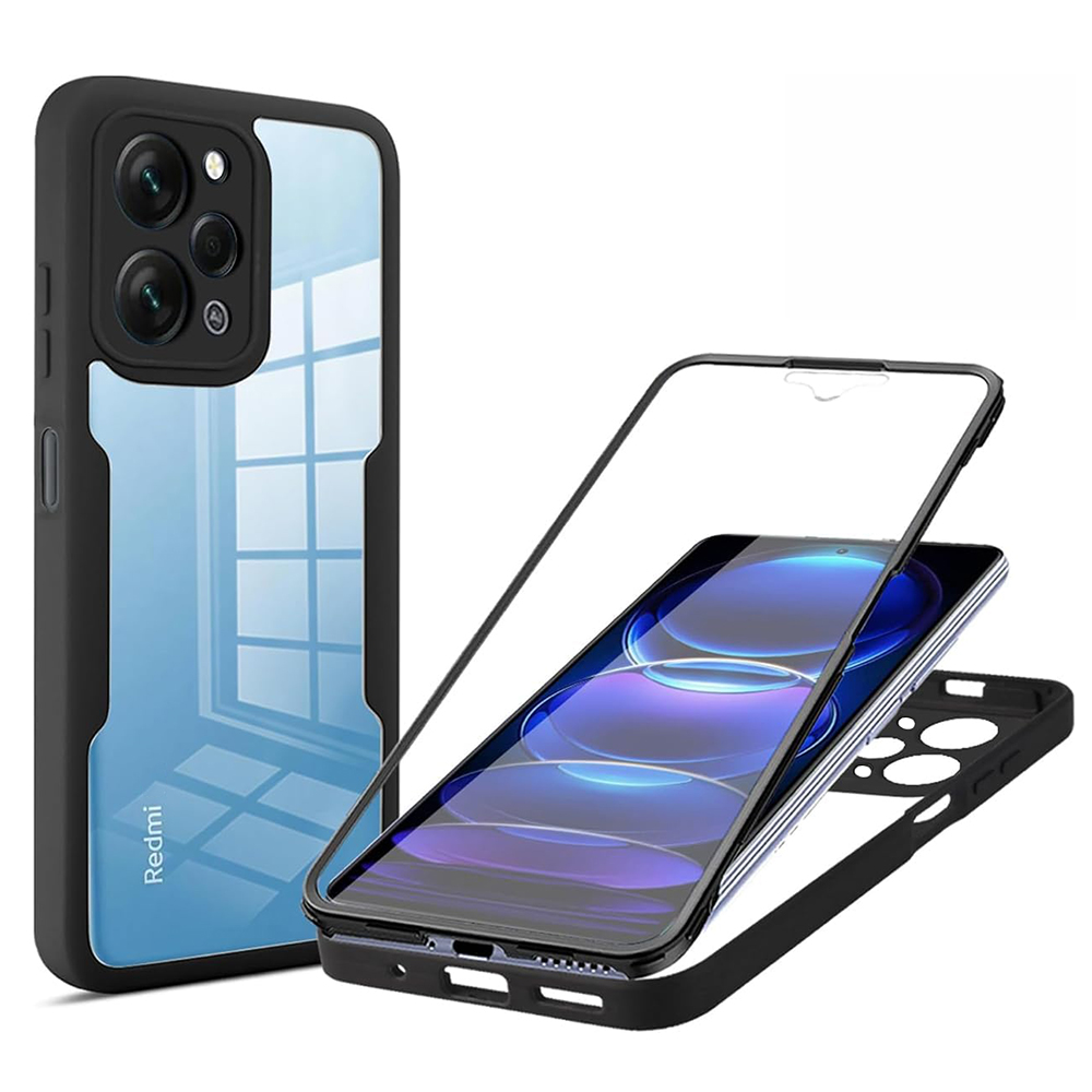 Techsuit - ColorVerse 360 Series + Screen Protector - Xiaomi Redmi 12 4G - Black KF2326827