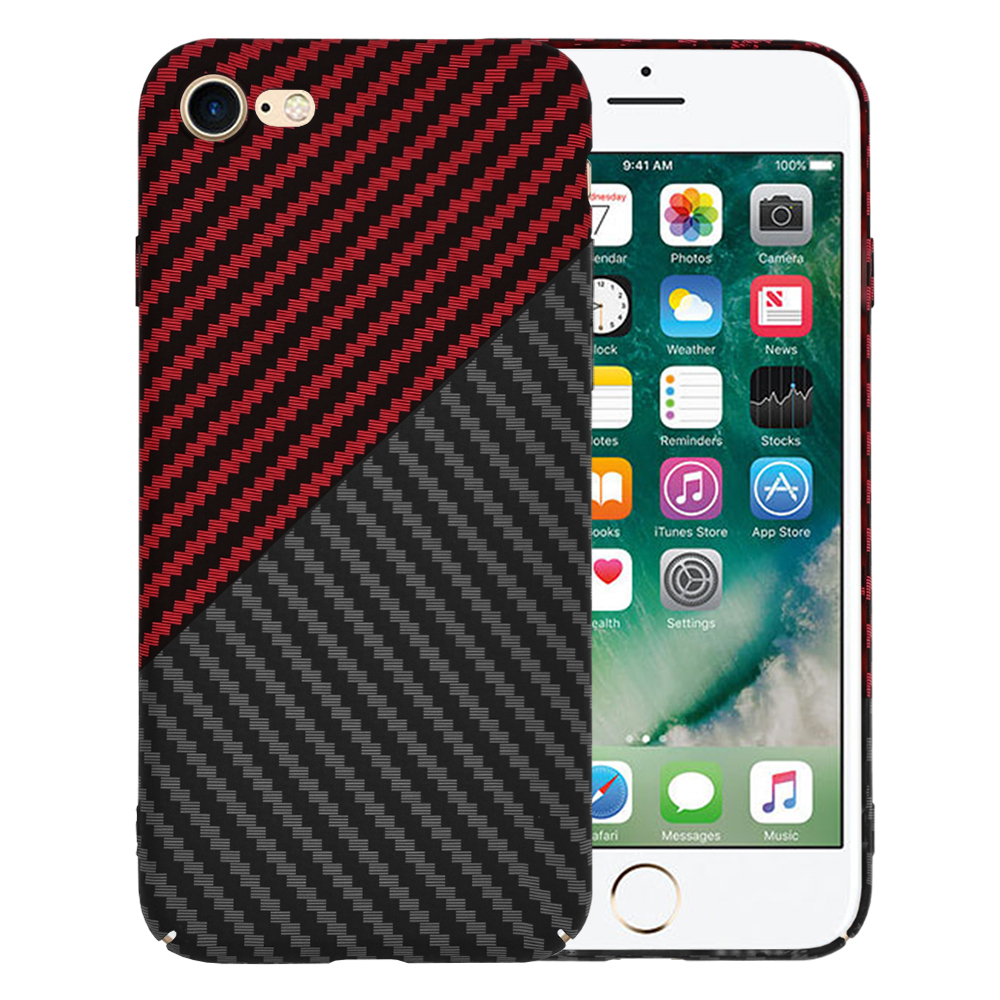 Techsuit - Carbonite FiberShell - iPhone 7 / iPhone 8 / iPhone SE 2, SE 2020 / iPhone SE 3, SE 2022 - Red Vortex KF2333890