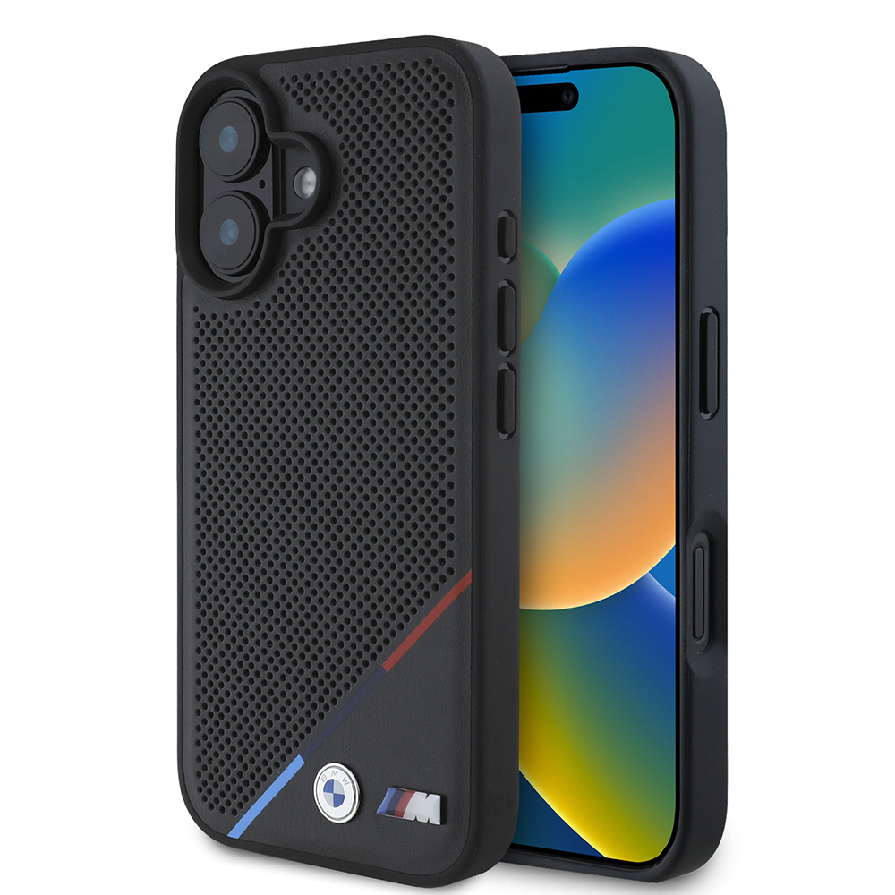 BMW - Hardcase M Perforated Tricolor Line MagSafe (BMHMP16M23PUPDK) - iPhone 16 Plus - Black KF2345200