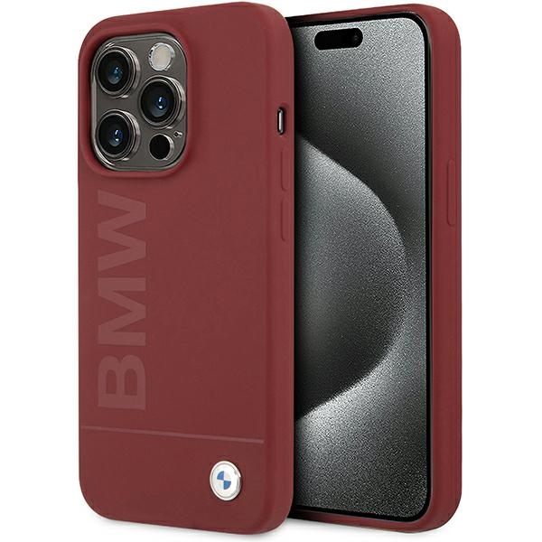 BMW - Hardcase Silicone Big Logo MagSafe (BMHMP15LSLBLRE) - iPhone 15 Pro - Red KF2345223