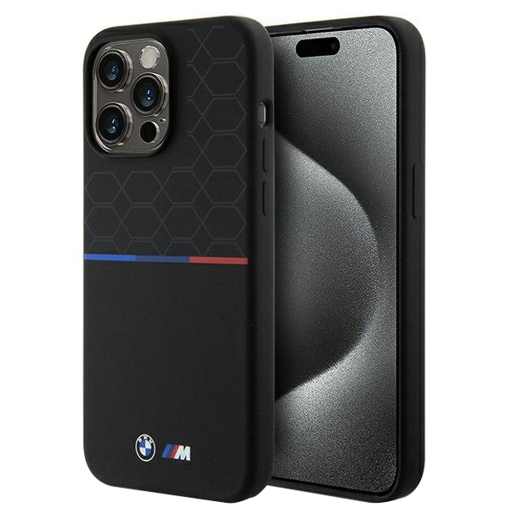 BMW - Hardcase M Silicone Pattern MagSafe (BMHMP15X22SMPK) - iPhone 15 Pro Max - Black KF2345235