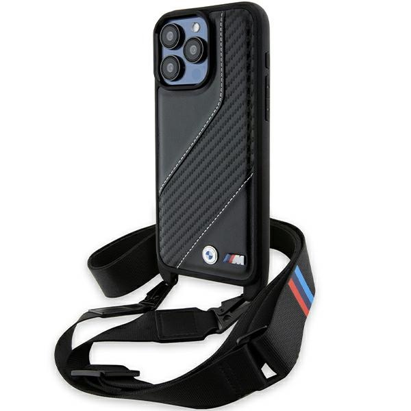 BMW - Leather M Edition Carbon Stripe & Strap (BMHCP15L23PSCCK) - iPhone 15 Pro - Black KF2345314
