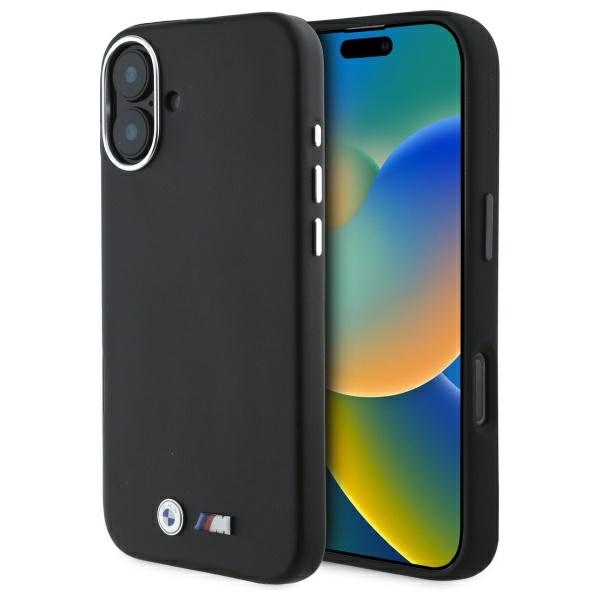 BMW - Leather M Smooth Full Wrapped Metal MagSafe (BMHMP16M23PMWK) - iPhone 16 Plus - Black KF2345360