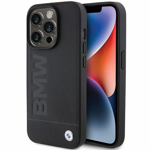 BMW - Natural Leather Hot Stamp (BMHCP15LSLLBK) - iPhone 15 Pro - Black KF2345382