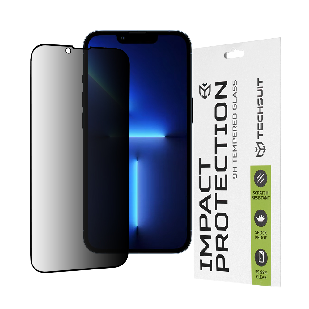 Techsuit - 111D Privacy Full Glue - iPhone 13 Pro Max / iPhone 14 Plus - Black KF2323449