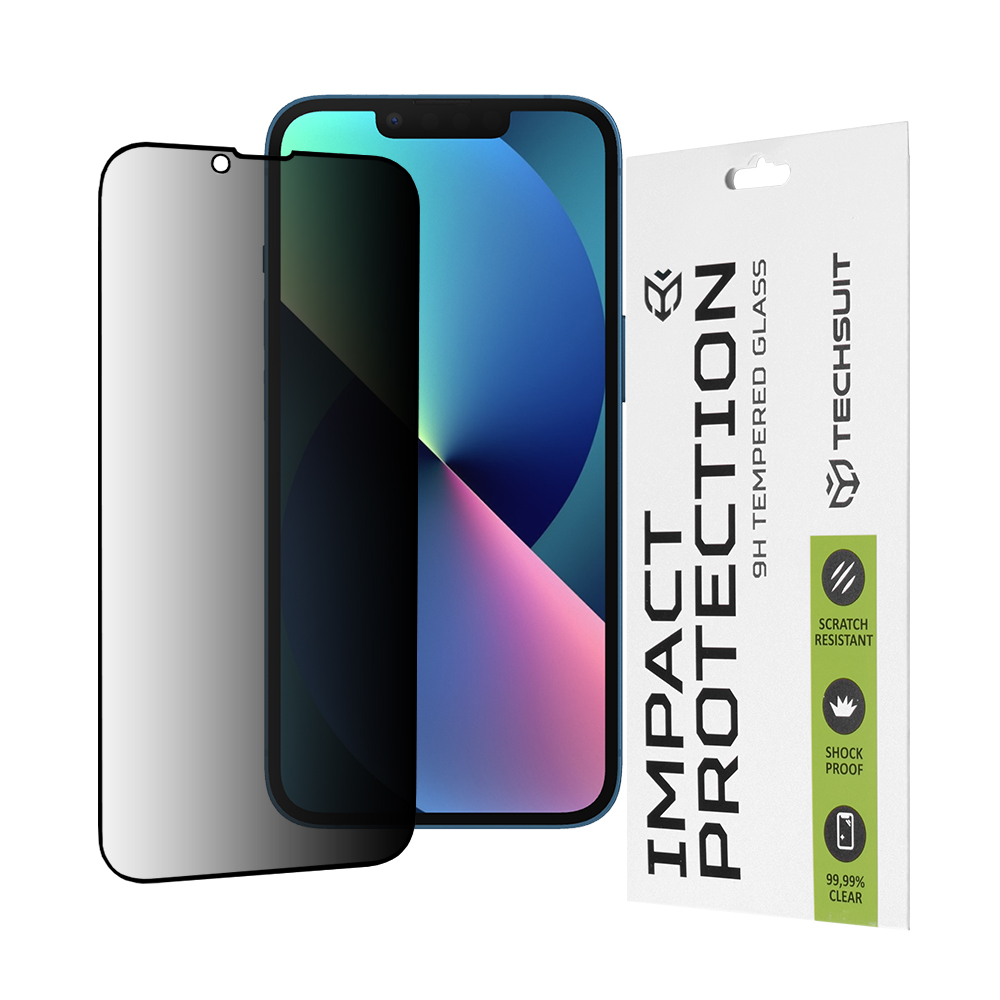 Techsuit - 111D Privacy Full Glue - iPhone 13 / iPhone 13 Pro / iPhone 14 - Black KF2323457
