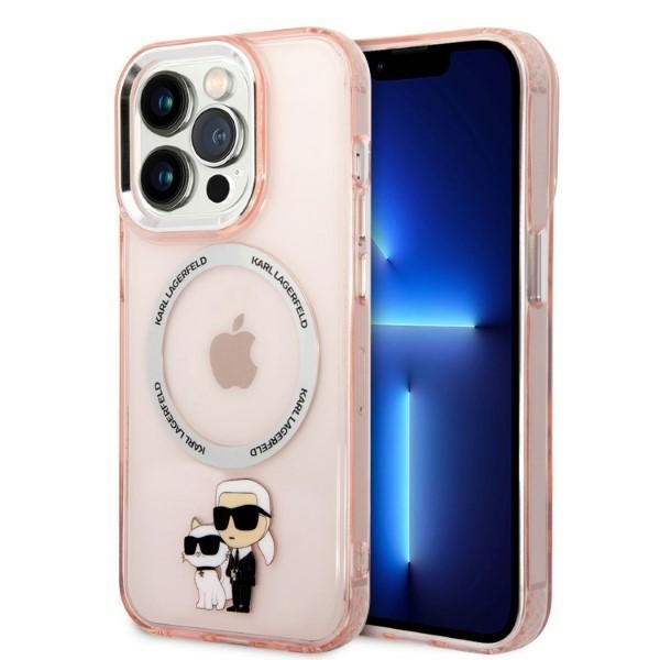 Karl Lagerfeld - Hardcase MagSafe (KLHMP14LHNKCIP) - iPhone 14 Pro - Pink Iconic Karl&Choupette KF2340943