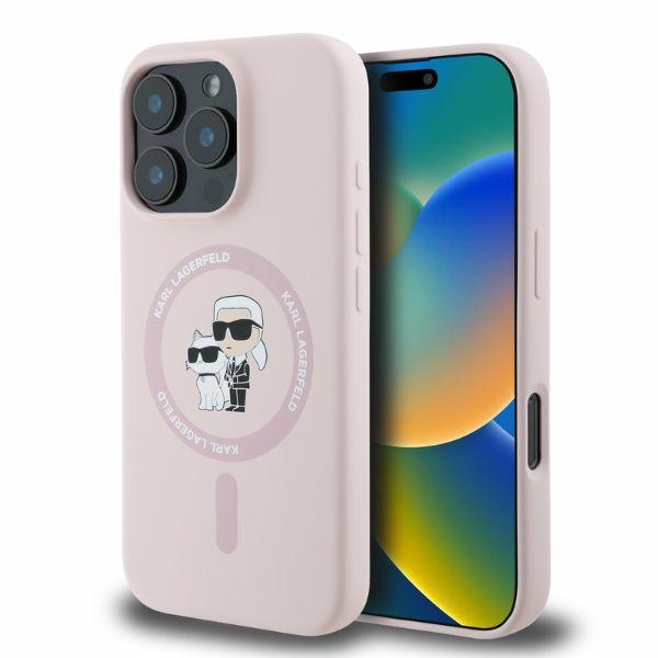 Karl Lagerfeld - Silicone Ring MagSafe (KLHMP16LSCMKCRHP) - iPhone 16 Pro - Pink Karl&Choupette KF2340833