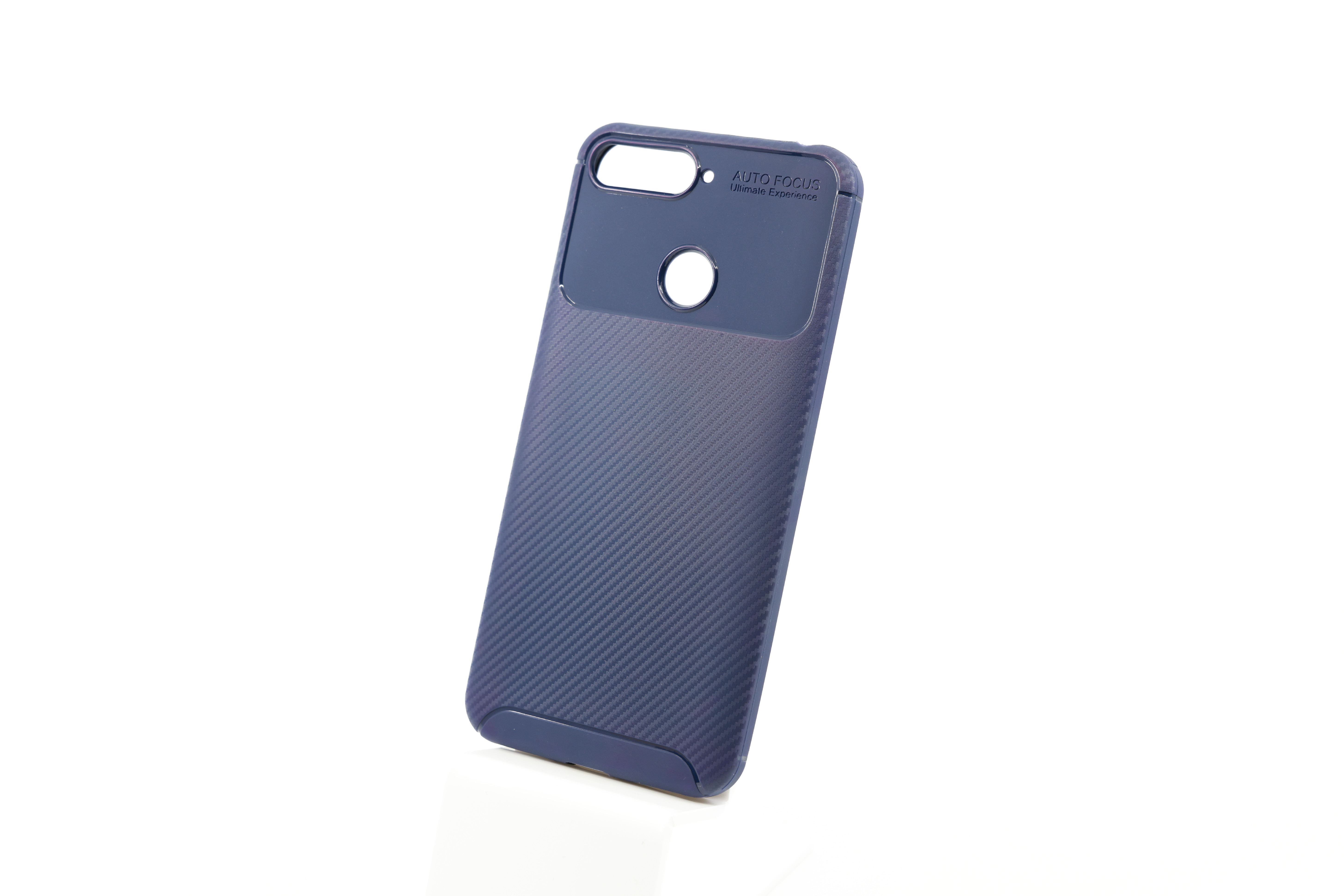 E-shop Bomba Mäkký obal carbon look pre Huawei - modrý Model Huawei: Y6 Prime (2018)