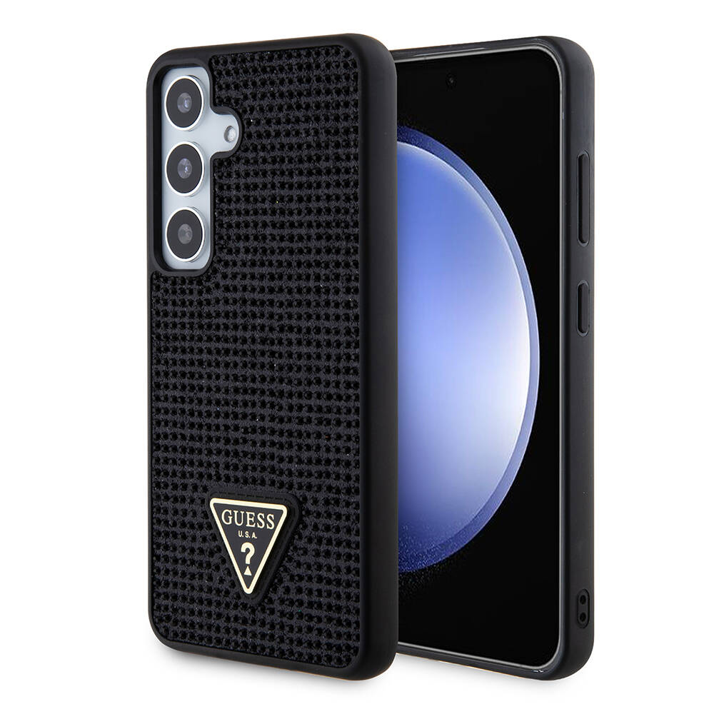 Guess Rhinestone Triangle Kryt pre Samsung Galaxy S24 Plus – čierny KF2340201