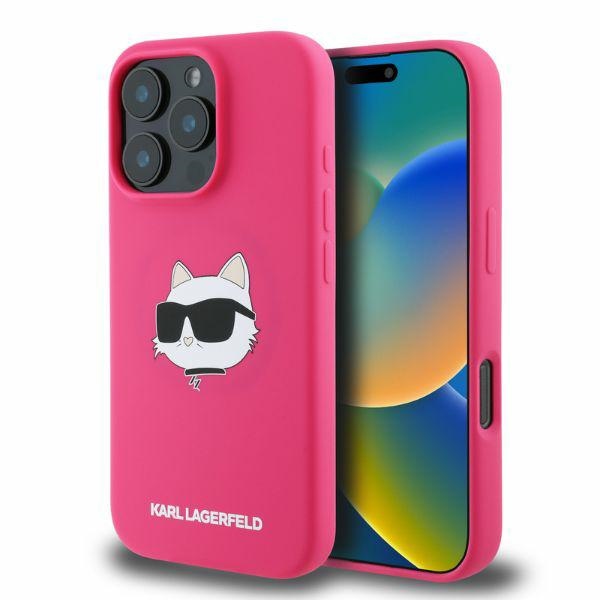 Karl Lagerfeld Silicone MagSafe Kryt pre iPhone 16 Pro Max – fuksiový Karl & Choupette KF2340850