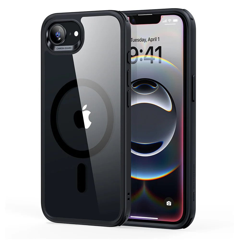 ESR Classic Hybrid HaloLock Hybridný kryt pre iPhone 16e – priehľadný/čierny KF2346230