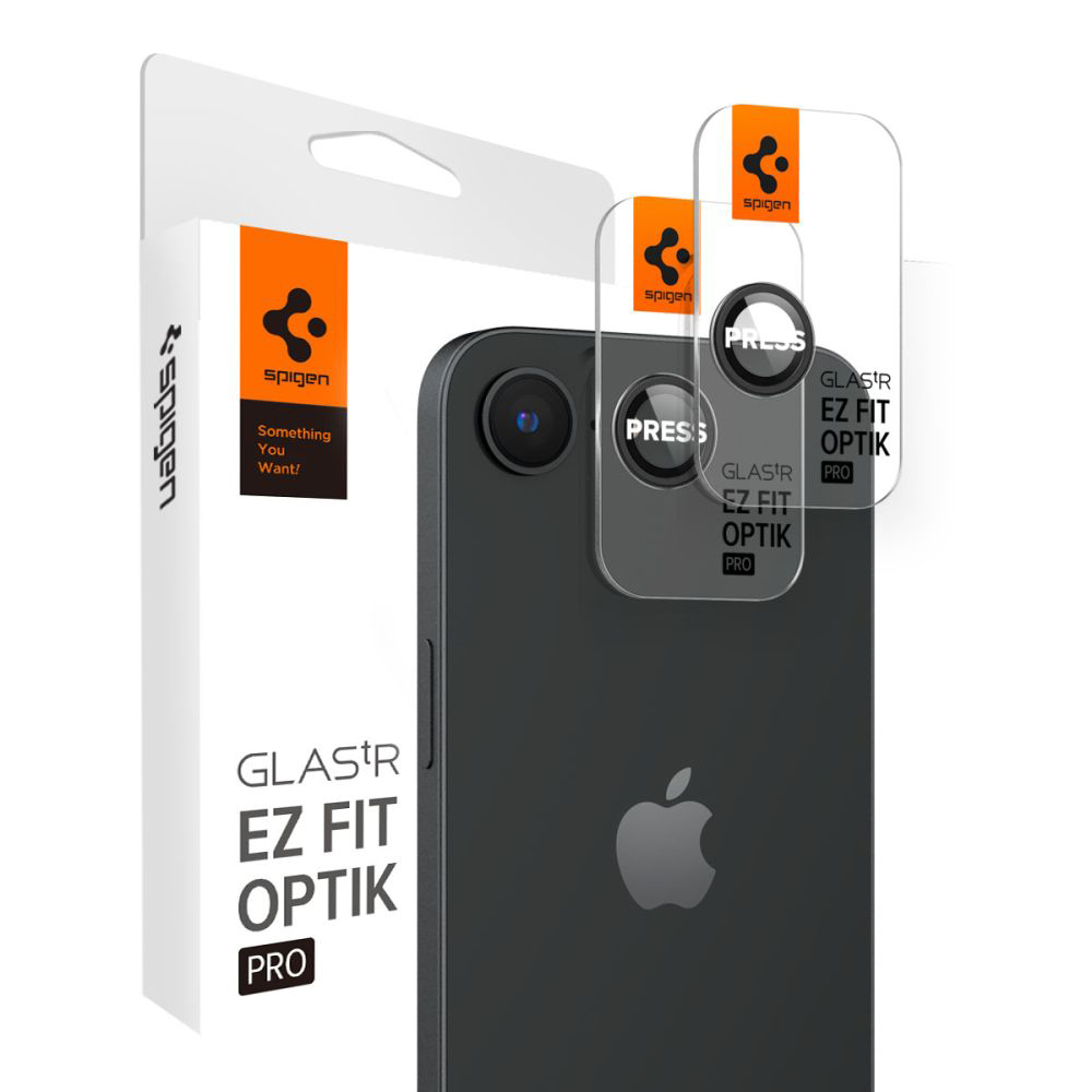 Spigen Optik.tR EZ Fit Pro Ochranné sklo na fotoaparát (2 ks) pre iPhone 16e – čierne KF2346499