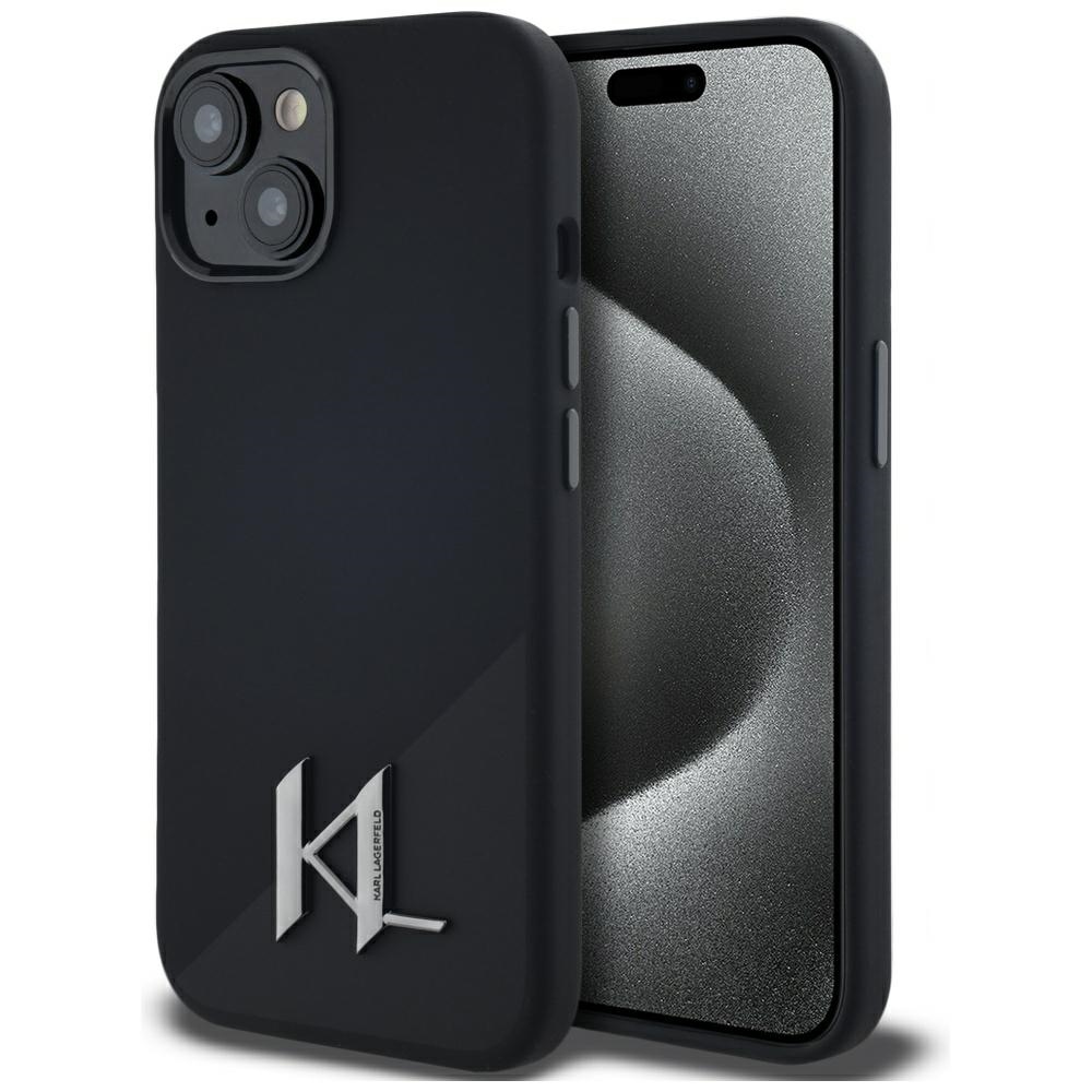 Karl Lagerfeld Silicone MagSafe Kryt pre iPhone 15 – Shadow Metal Initial KF2346548
