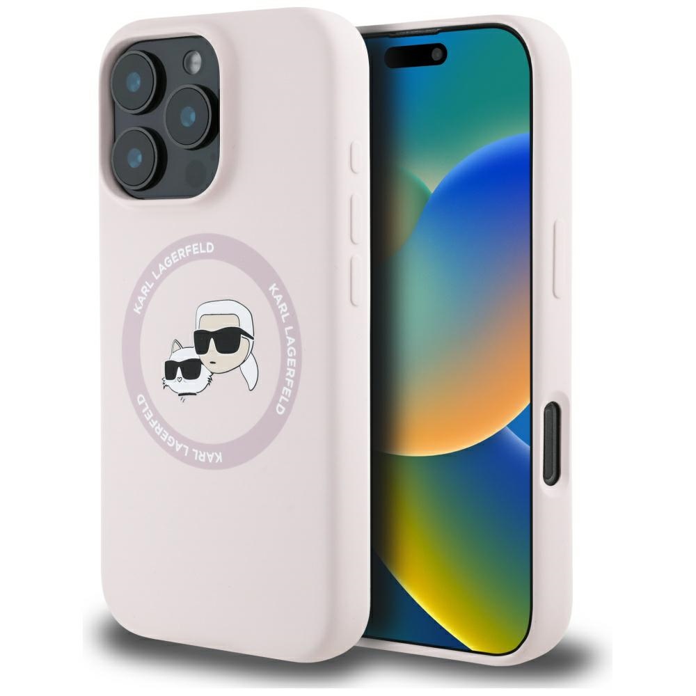 Karl Lagerfeld Silicone MagSafe Kryt pre iPhone 16 Pro Max – ružový Karl & Choupette KF2346581
