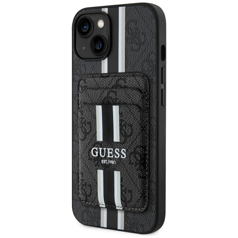 Guess Cardslot 4G Stripes MagSafe Kryt pre iPhone 15 – čierny KF2346582