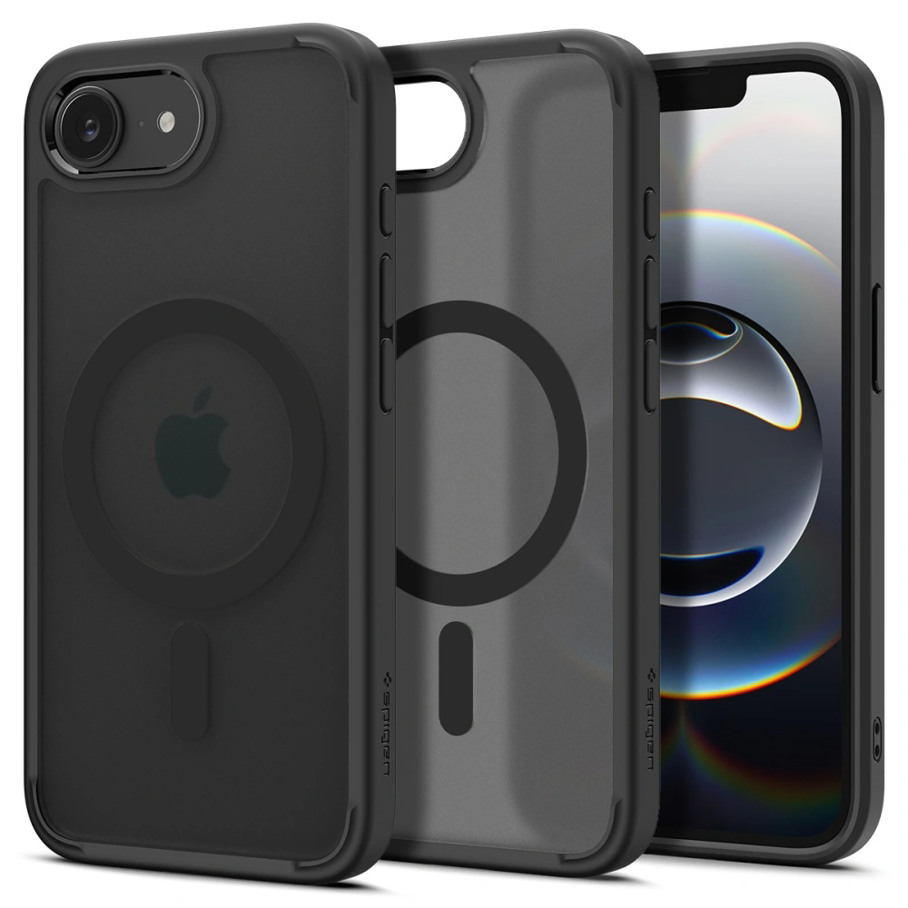 Spigen Ultra Hybrid MagSafe odolný kryt na iPhone 16e – čierny (Frost Black) KF2345968