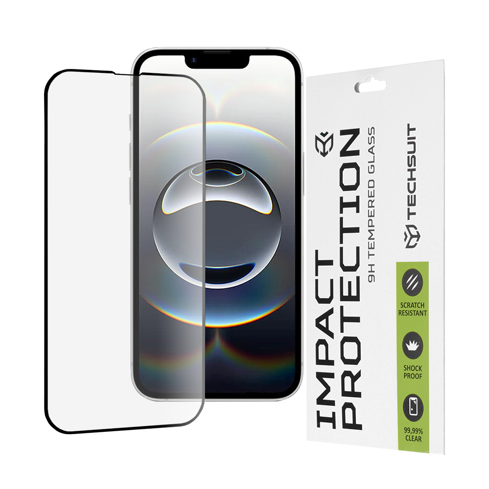 Techsuit 111D Full Cover / Full Glue Glass ochranné sklo na iPhone 16e – čierne KF2345666
