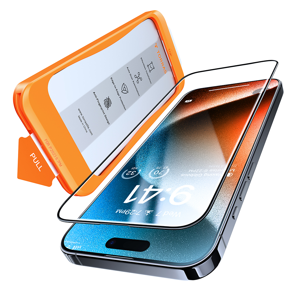 Torras GlassGo Tempered Screen Protector ochranné sklo na iPhone 15 Pro – čierne KF2344205