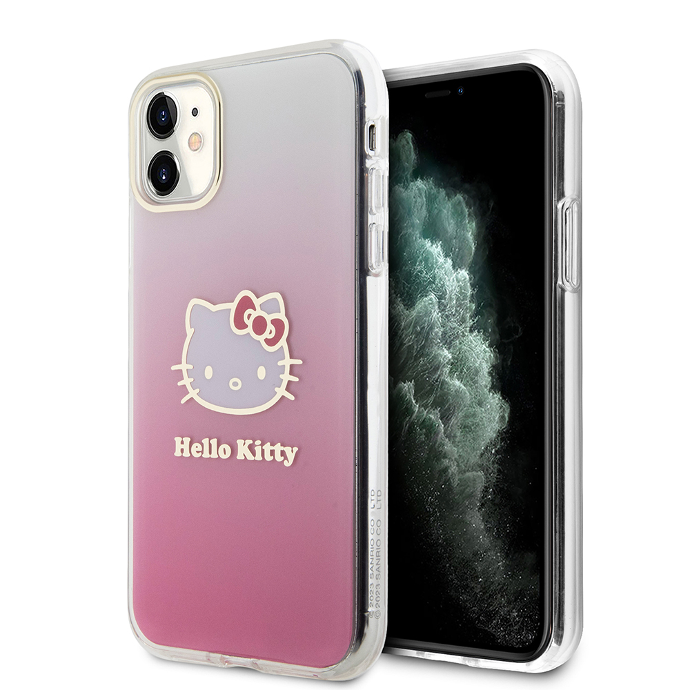 Hello Kitty Hardcase IML Gradient Electrop Kitty Head kryt na iPhone 11 – ružový KF2345656