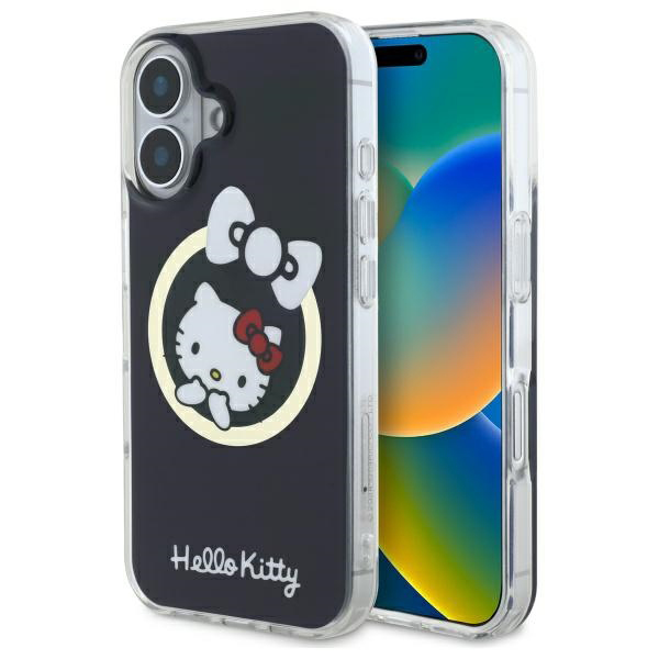 Hello Kitty Hardcase IML Fun Bow MagSafe kryt na iPhone 16 – čierny KF2345670