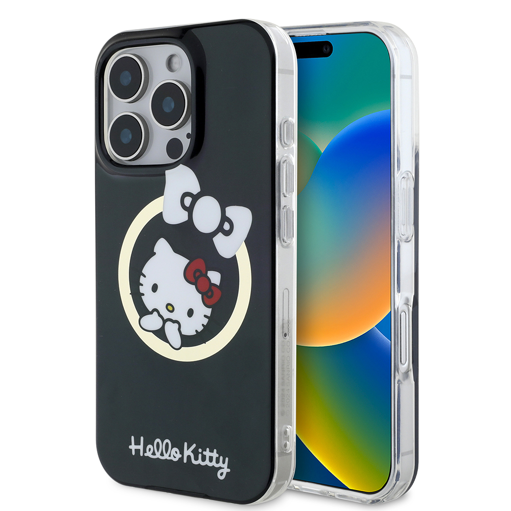 Hello Kitty Hardcase IML Fun Bow MagSafe kryt na iPhone 16 Pro – čierny KF2345671