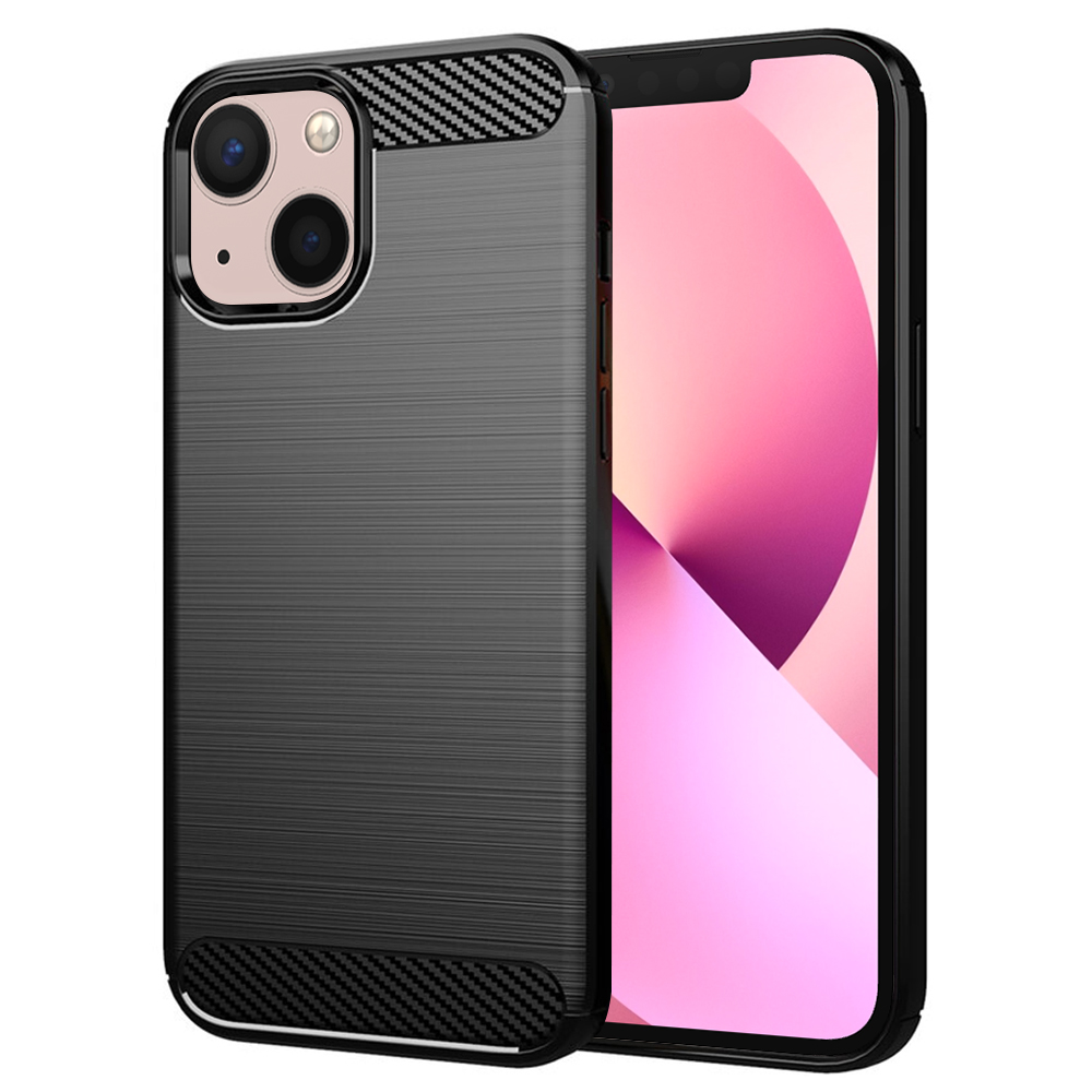 Techsuit Carbon Silicone kryt na iPhone 13 mini – čierny KF235655
