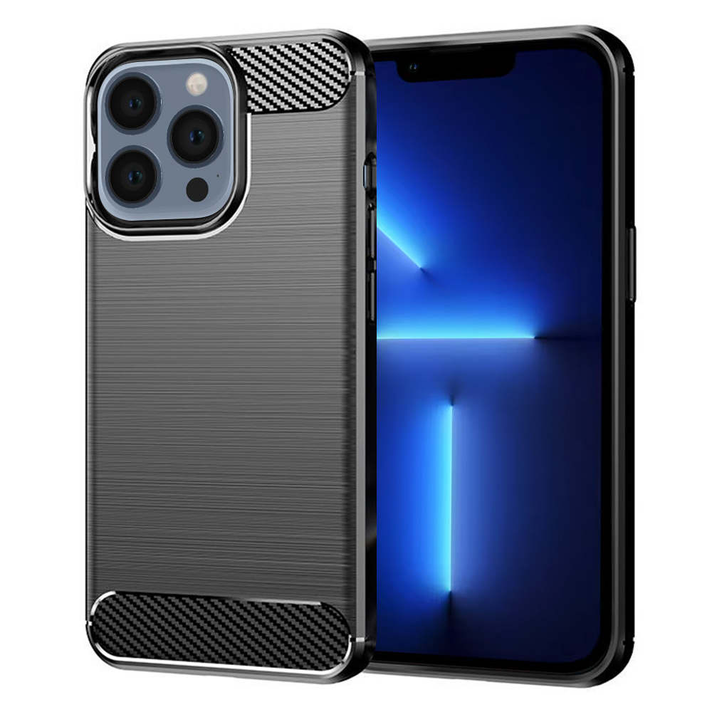 Techsuit Carbon Silicone kryt na iPhone 13 Pro Max – čierny KF235658