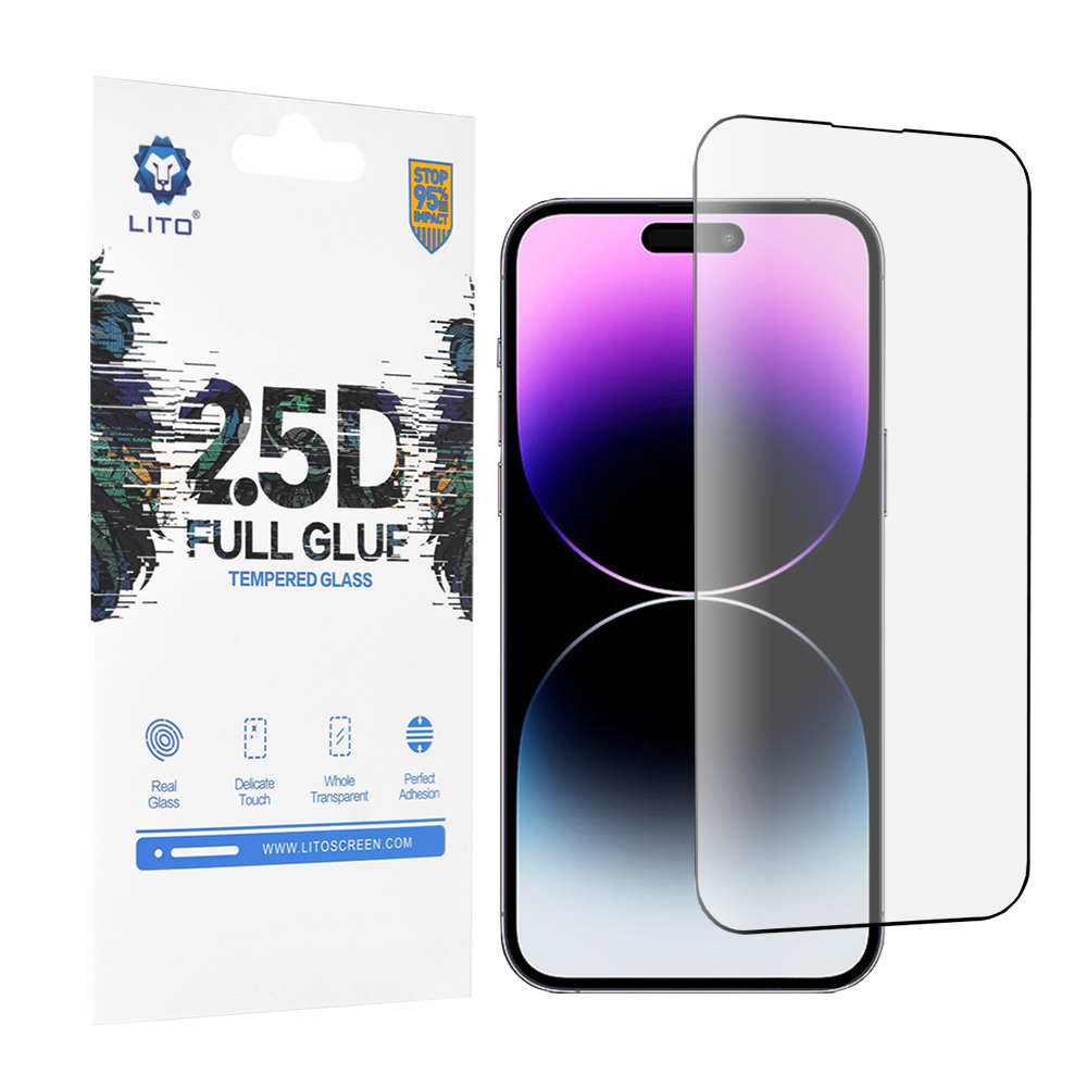 Lito 2.5D FullGlue Glass ochranné sklo na iPhone 14 Pro Max – čierne KF2310346