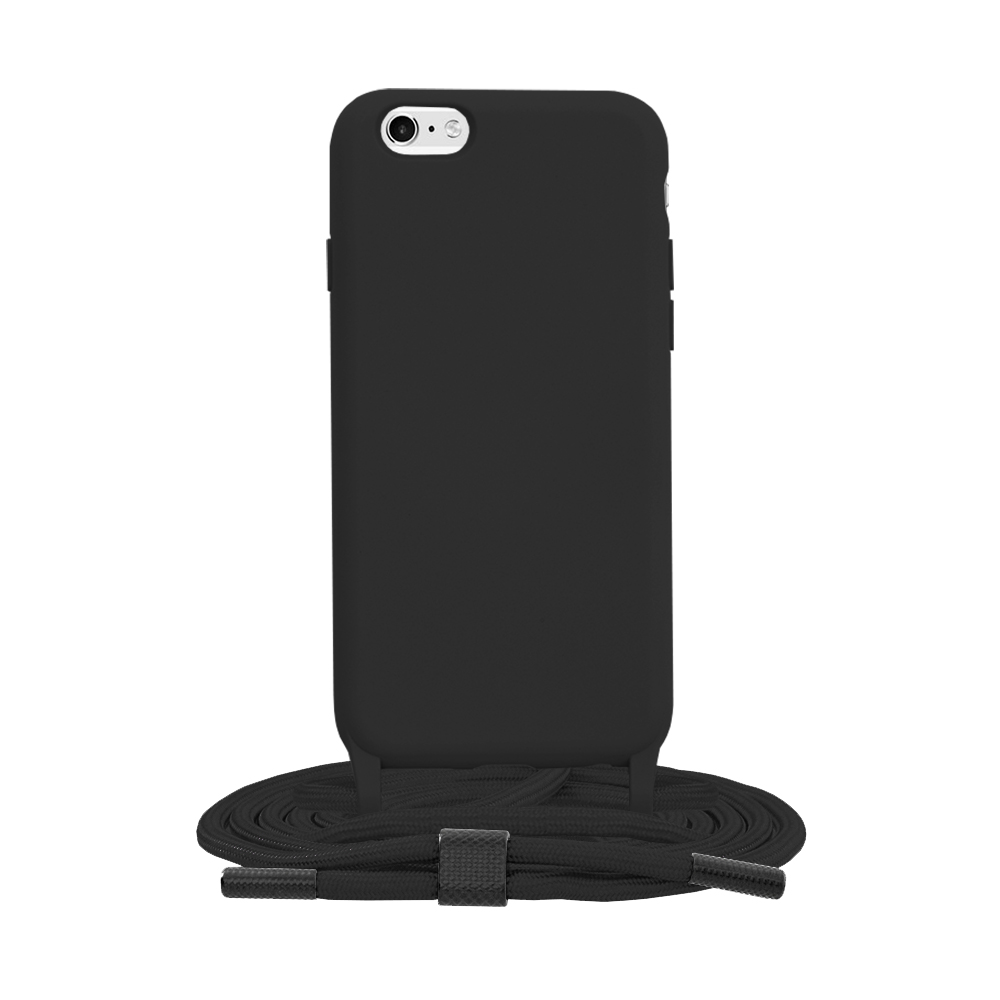 Techsuit Crossbody Lanyard puzdro na iPhone 6 / iPhone 6S – čierny KF2313661