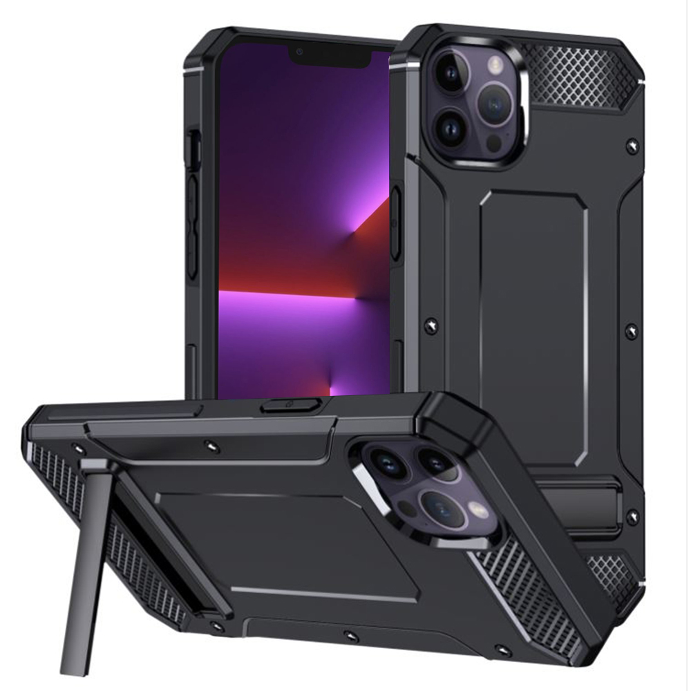 Techsuit Hybrid Armor Kickstand kryt na iPhone 13 Pro – čierny KF2314605