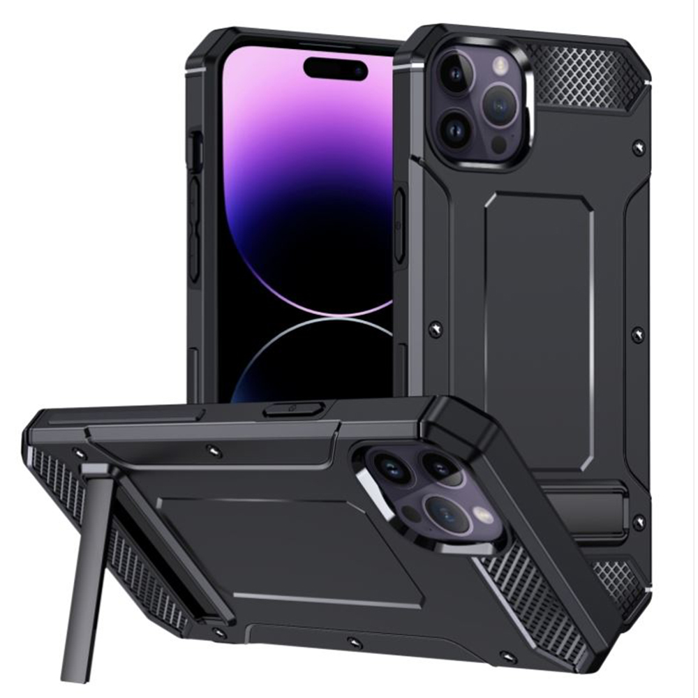 Techsuit Hybrid Armor Kickstand kryt na iPhone 14 Pro – čierny KF2314608