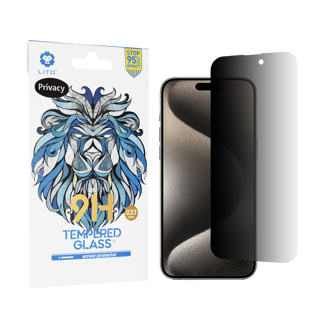 Lito 2.5D Classic Glass ochranné sklo na iPhone 15 Pro Max – Privacy KF2315508