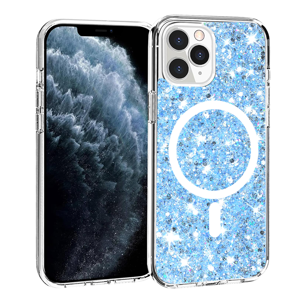 Techsuit Sparkly Glitter MagSafe kryt na iPhone 11 Pro Max – modrý KF2323964