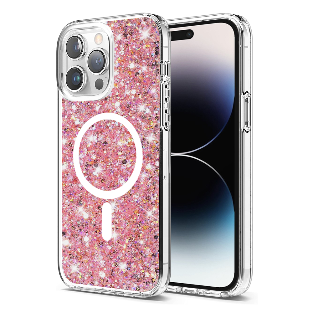Techsuit Sparkly Glitter MagSafe kryt na iPhone 14 Pro Max – ružový KF2324013