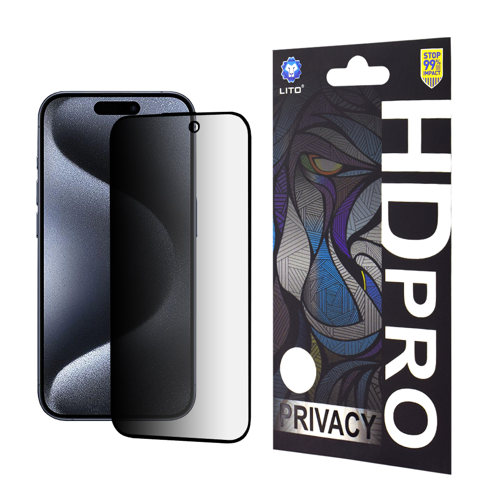 Lito HD Pro Privacy ochranné sklo na iPhone 15 Pro – čierne KF2324138