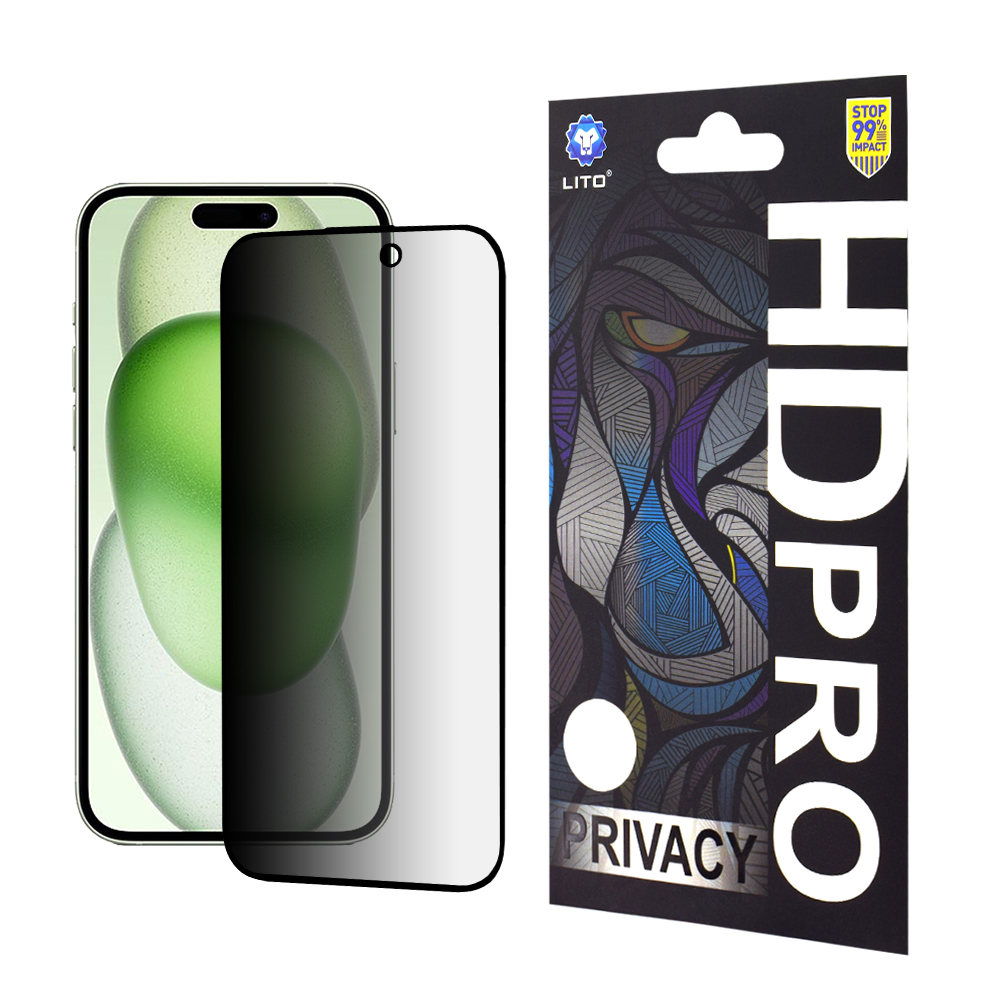 Lito HD Pro Privacy ochranné sklo na iPhone 15 Plus – čierne KF2324139