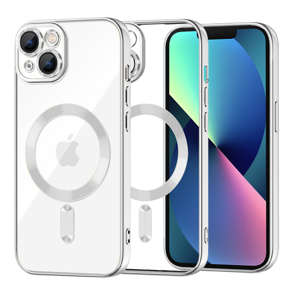 Techsuit Luxury Crystal MagSafe kryt na iPhone 13 – strieborný KF2324570