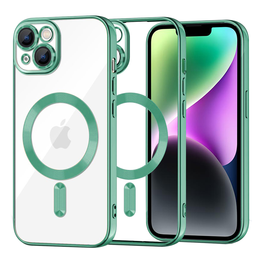 Techsuit Luxury Crystal MagSafe kryt na iPhone 14 – svetlo zelený KF2324601