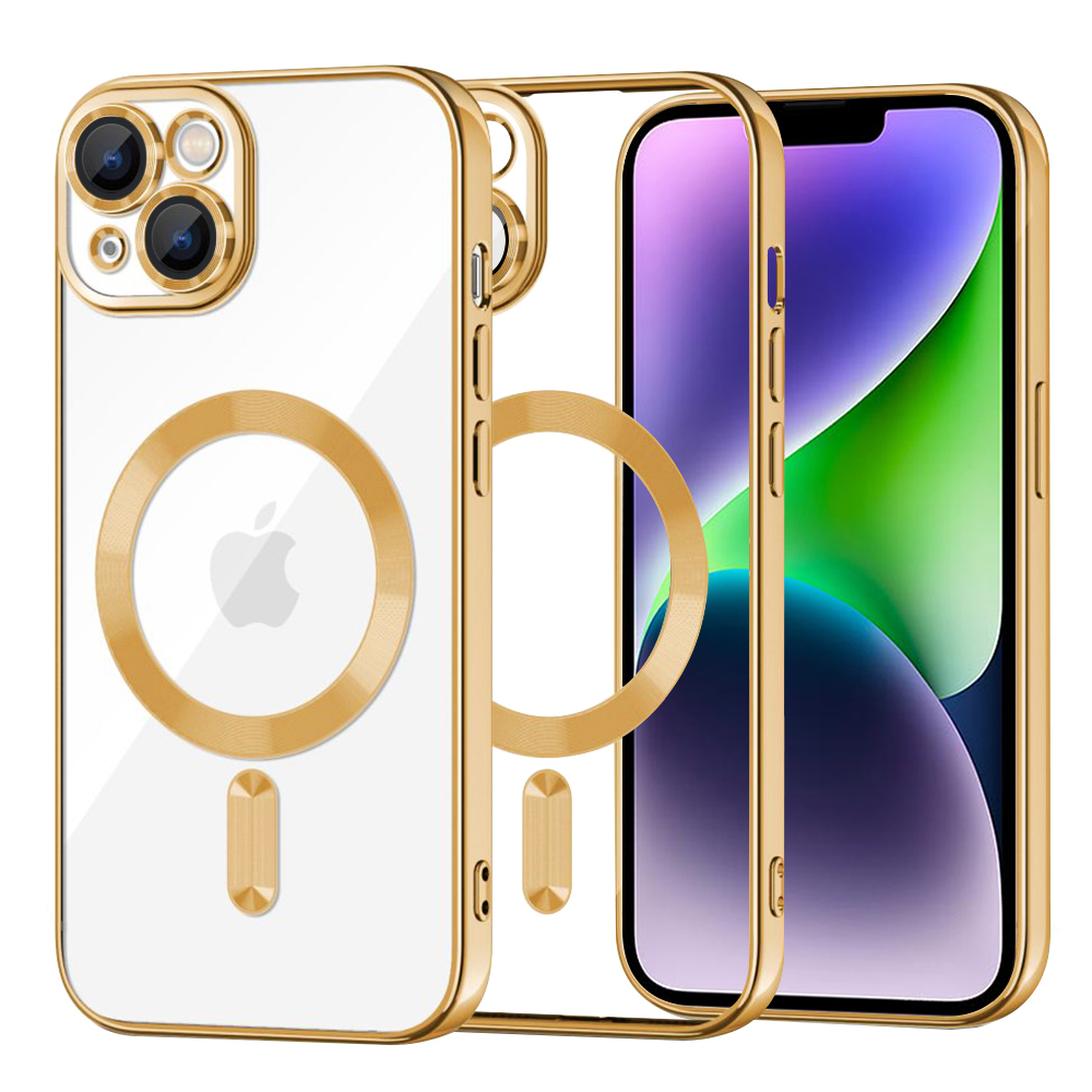 Techsuit Luxury Crystal MagSafe kryt na iPhone 14 Plus – zlatý KF2324607