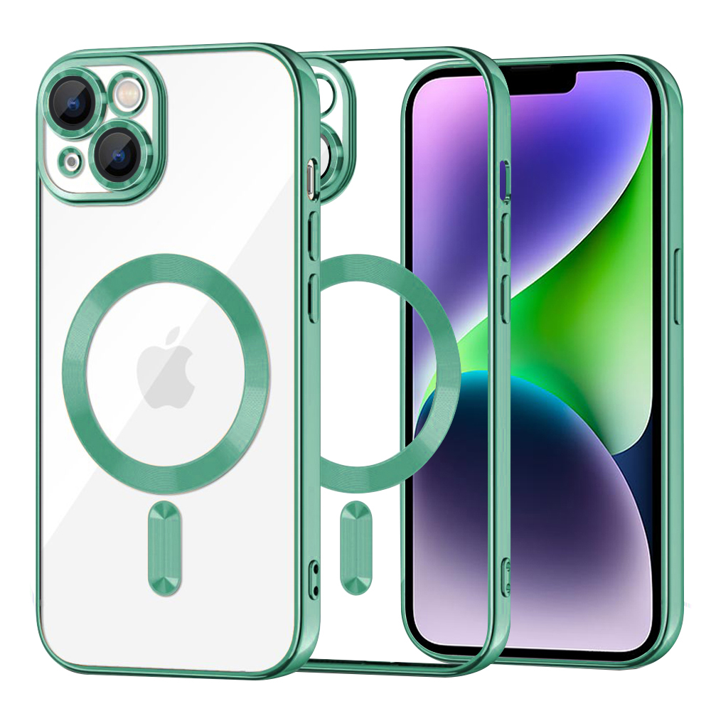 Techsuit Luxury Crystal MagSafe kryt na iPhone 14 Plus – svetlo zelený KF2324610