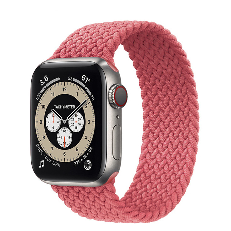 Nylonový elastický remienok na Apple Watch Farba: Ružová, Veľkosť remienka a ciferníka Apple Watch: M - 130mm (42/44/45mm)